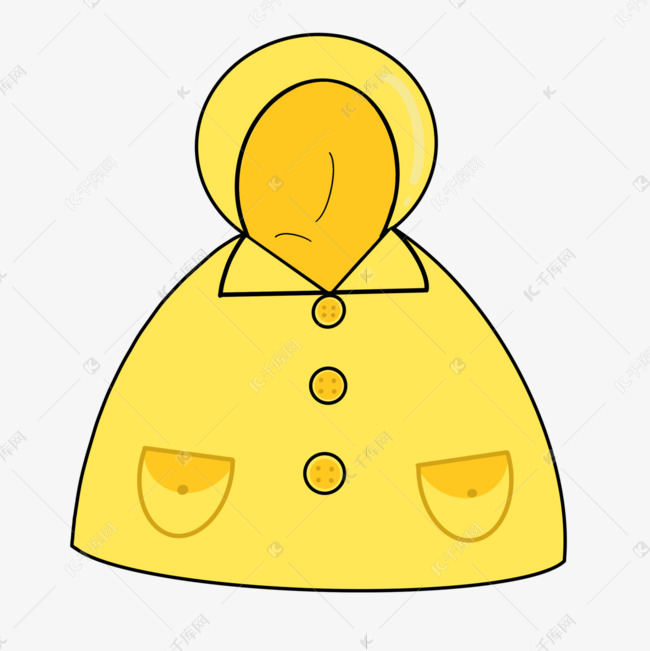 中黄色雨衣剪贴画