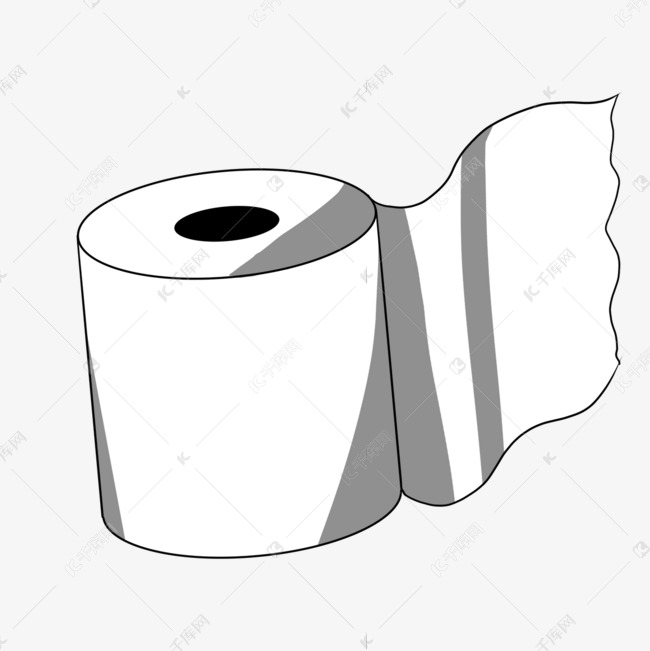 白色卡通卫生纸卷