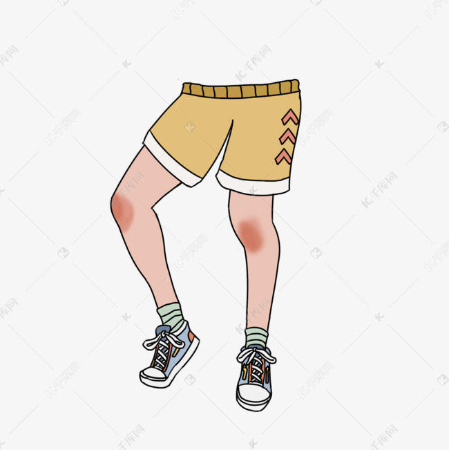 人物摔倒膝盖剪贴画