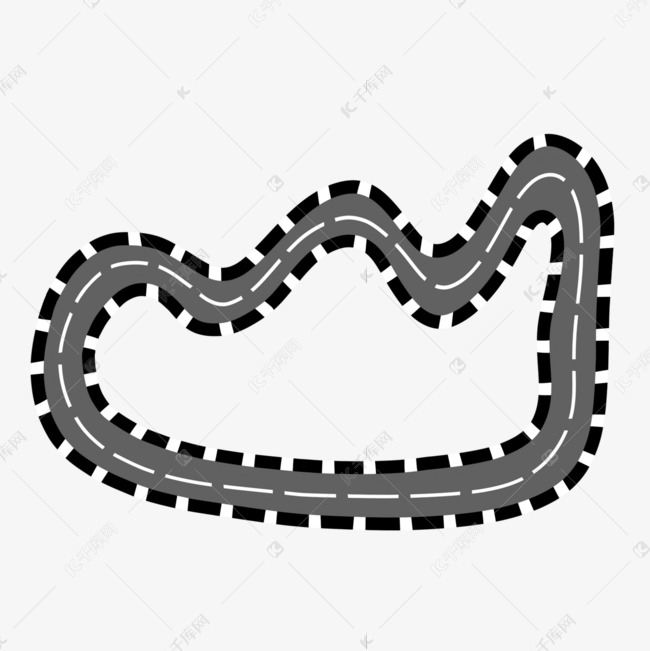 灰色弯曲赛道跑道剪贴画