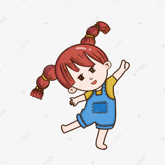 背带裤q版可爱女孩