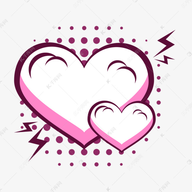 闪电白色爱心气泡