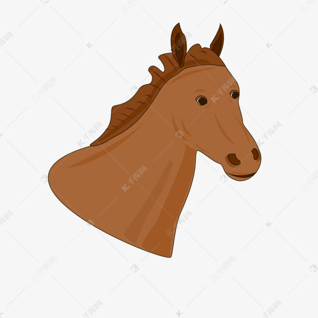 红棕色马头正侧面剪贴画