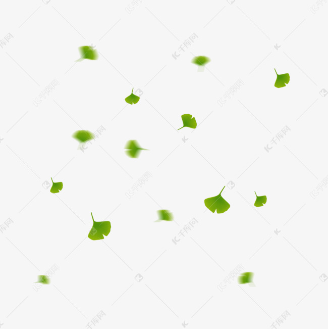 卡通可爱银杏树叶飘落