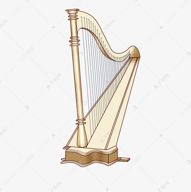 白色竖琴剪贴画