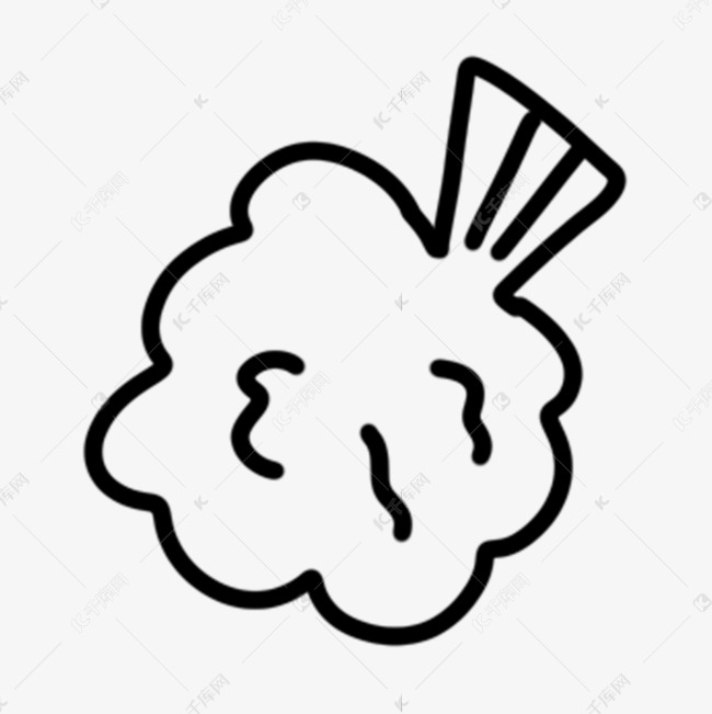 创意黑白单个涂鸦虾球食物