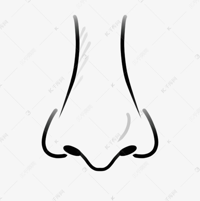 黑白简约鼻子剪贴画