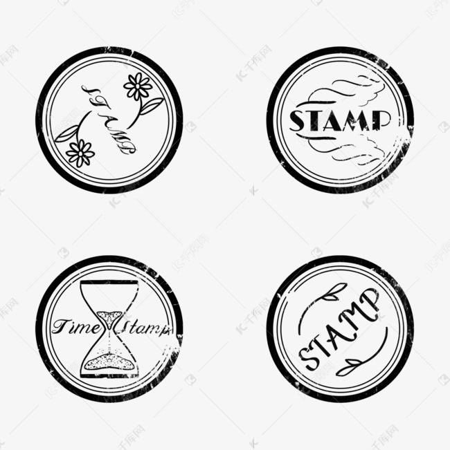 单色简约图形邮戳