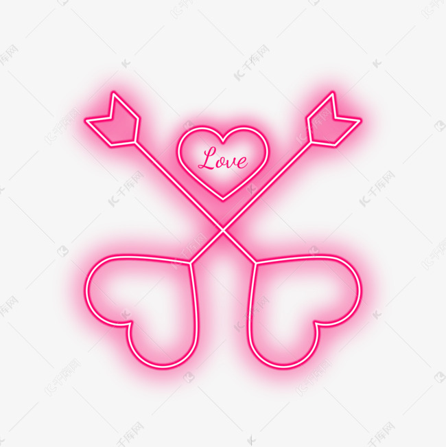 霓虹心发光箭头爱心效果