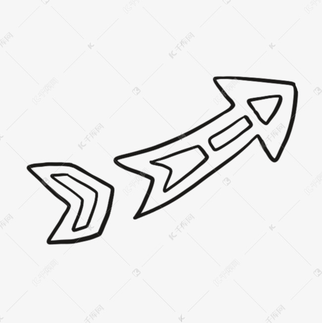 简约俏皮卡通黑色箭头