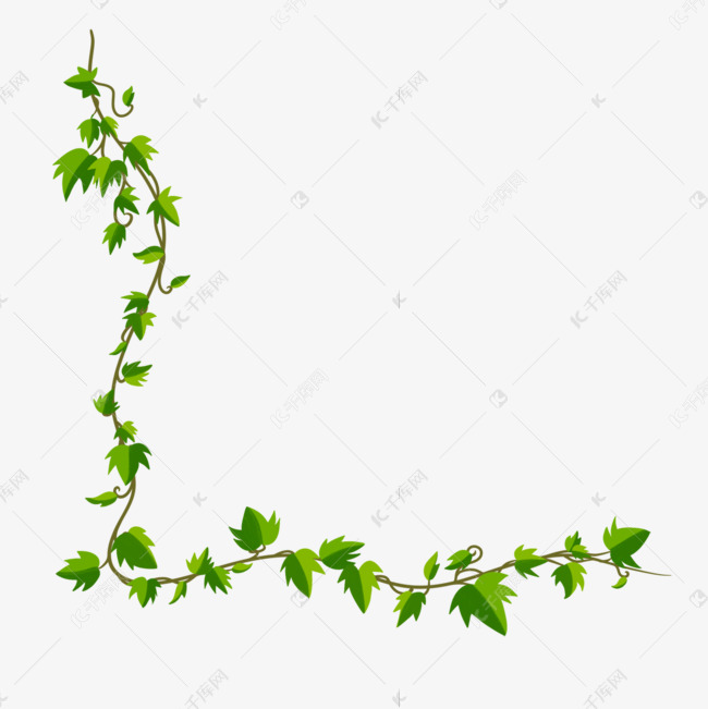 长条的常青藤剪贴画边框