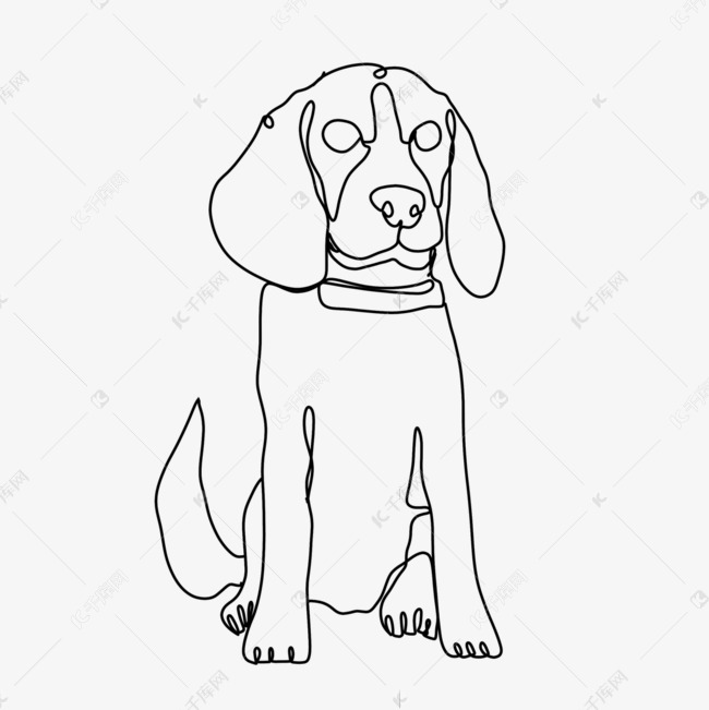 史宾格抽象线条画狗