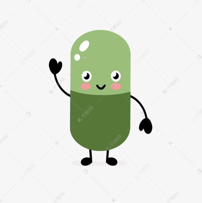 可爱卡通胶囊药品人物