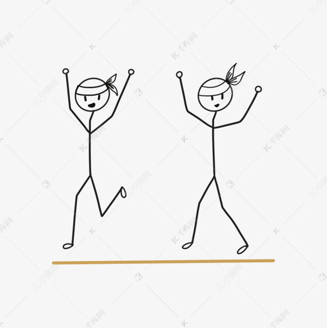 卡通可爱舞蹈火柴人