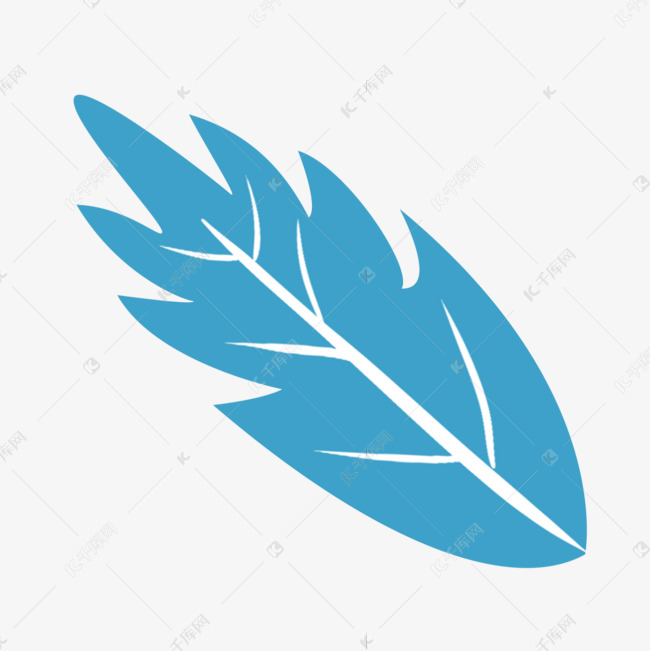 蓝色卡通树叶装饰