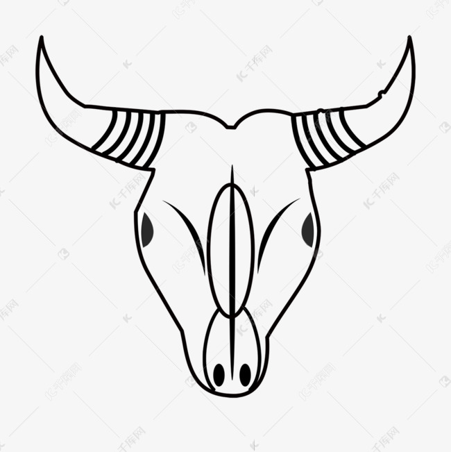 牛头黑色线稿