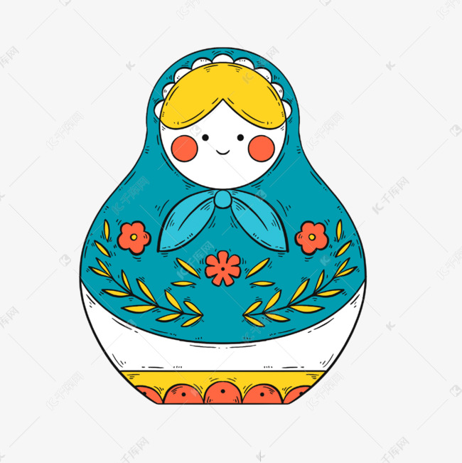 俄罗斯谢肉节绿色衣服套娃