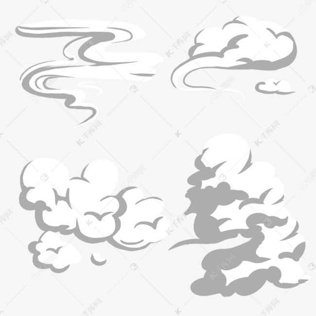 漫画烟雾漂浮云朵