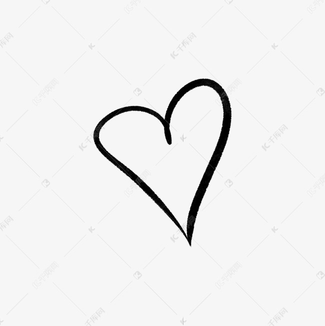 简单的爱心剪影