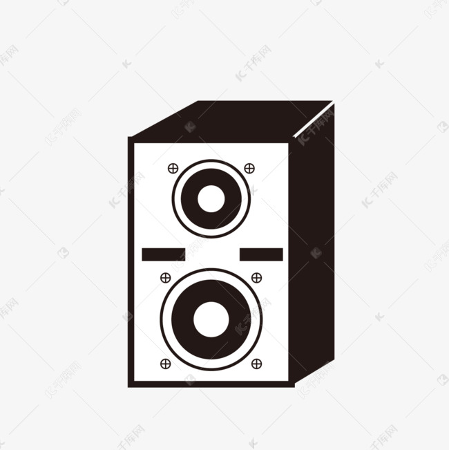 线稿音乐乐器方形音响