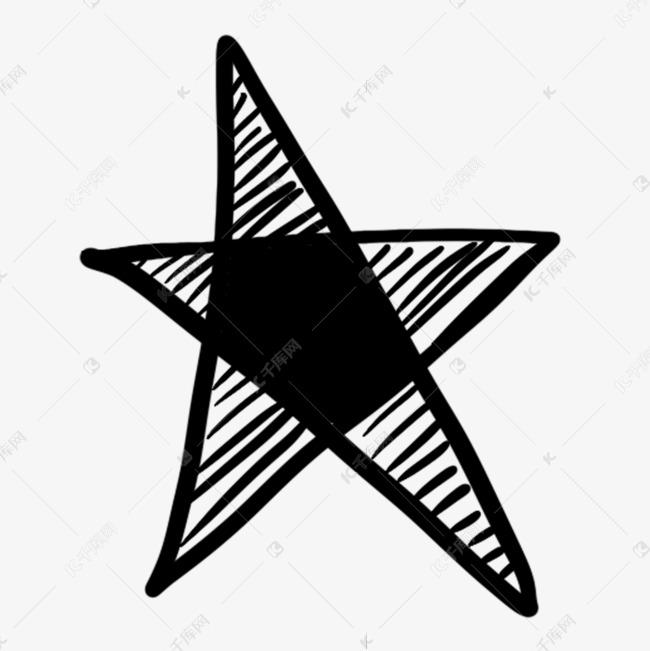 黑白星星多边形涂鸦图案