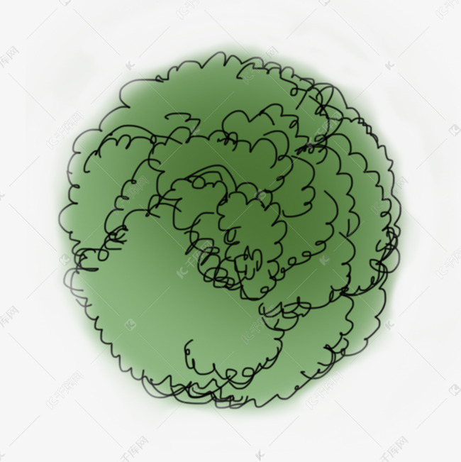 漫画大树手绘树顶俯视植物简笔画
