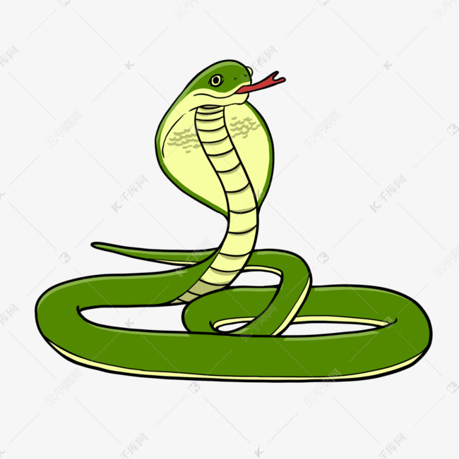 眼镜蛇剪贴画卡通风格动物