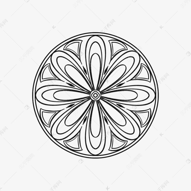 圆形雕花精美花纹素材图片免费下载-千库网