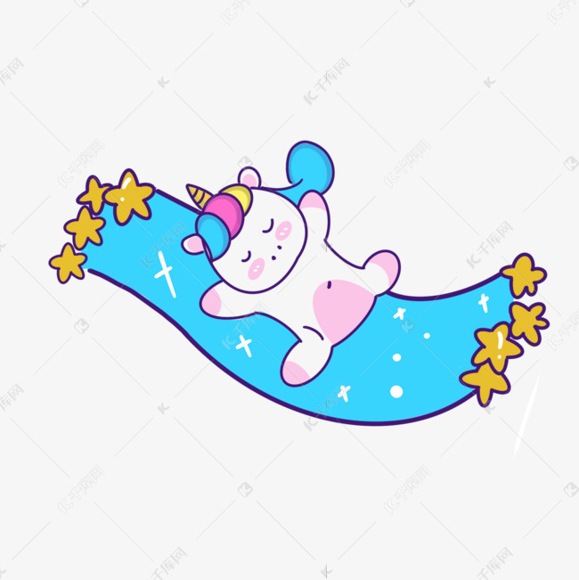 银河系呆萌慵懒独角兽