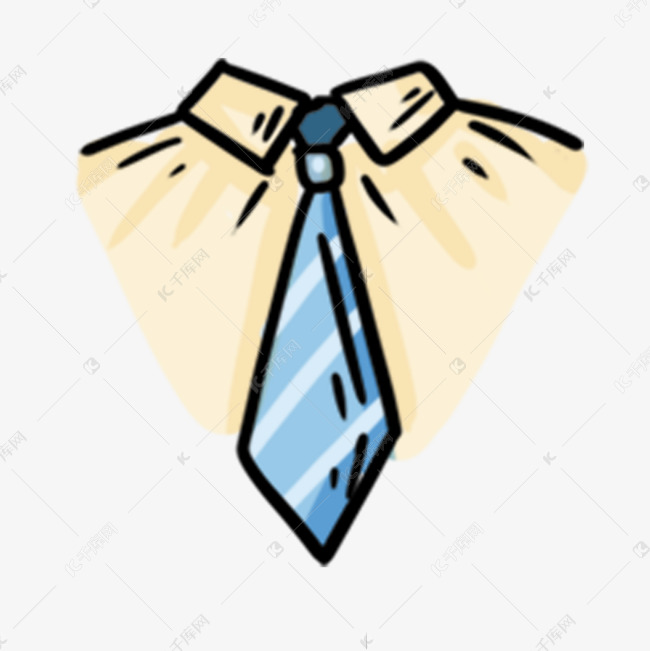 手绘衬衣领带卡通剪贴画