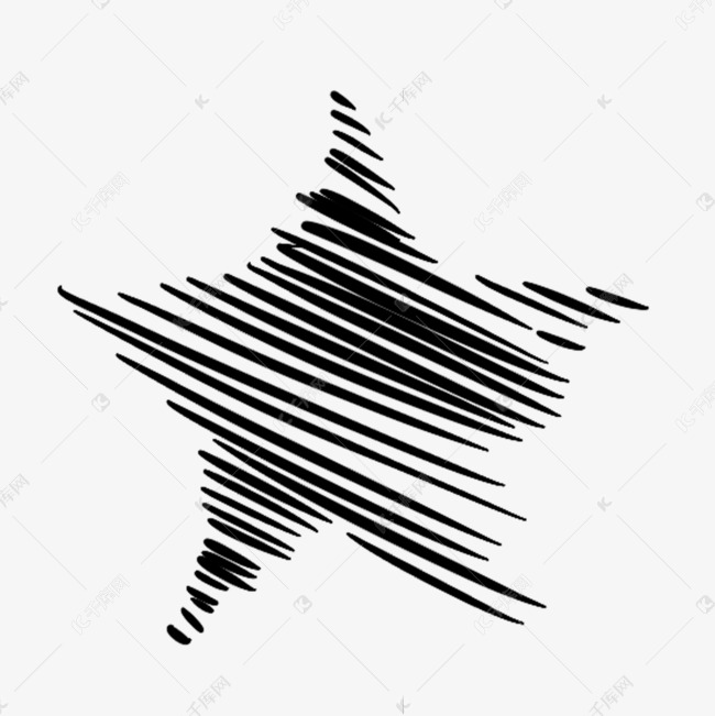 黑色线条星星涂鸦图案