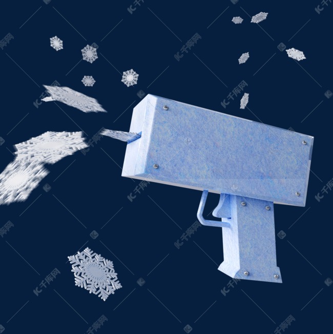 3d写实散出雪花的撒钱机