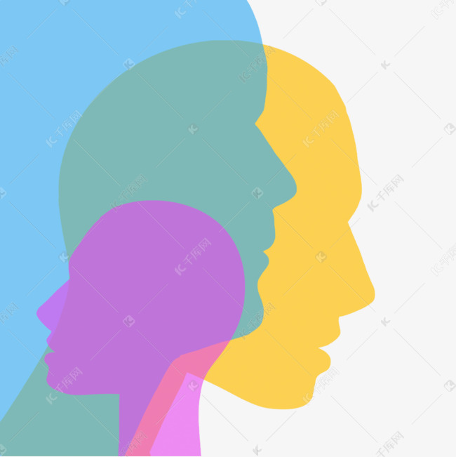 人脸重叠抽象侧脸