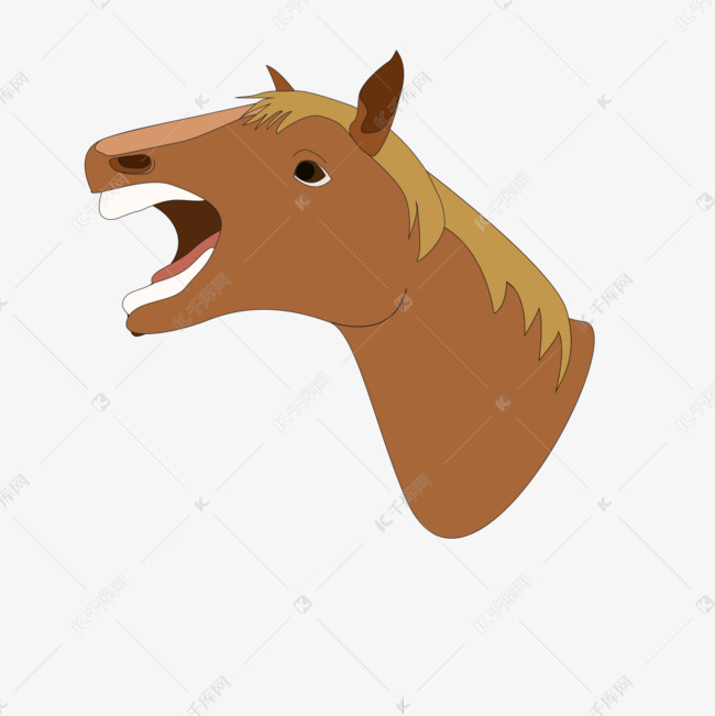 侧面红棕色马头剪贴画