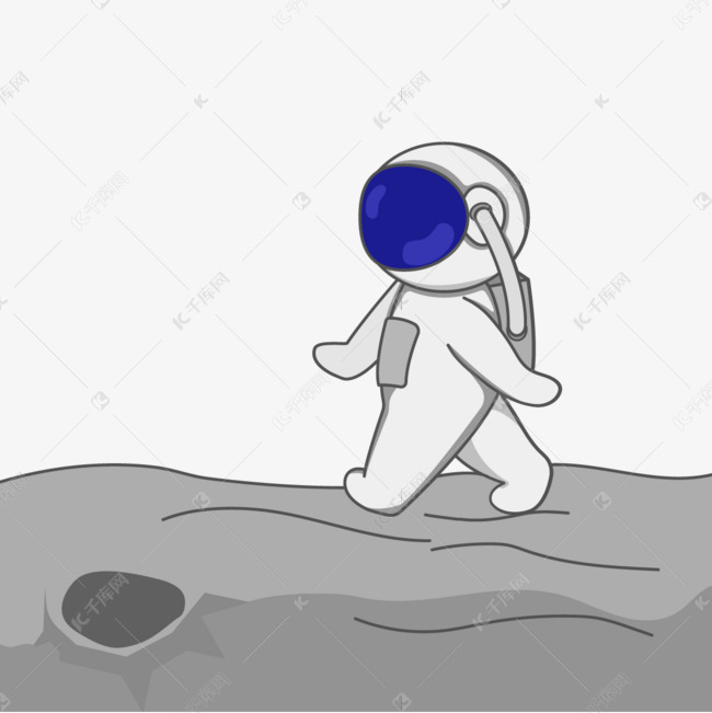 可爱宇航员月球漫步