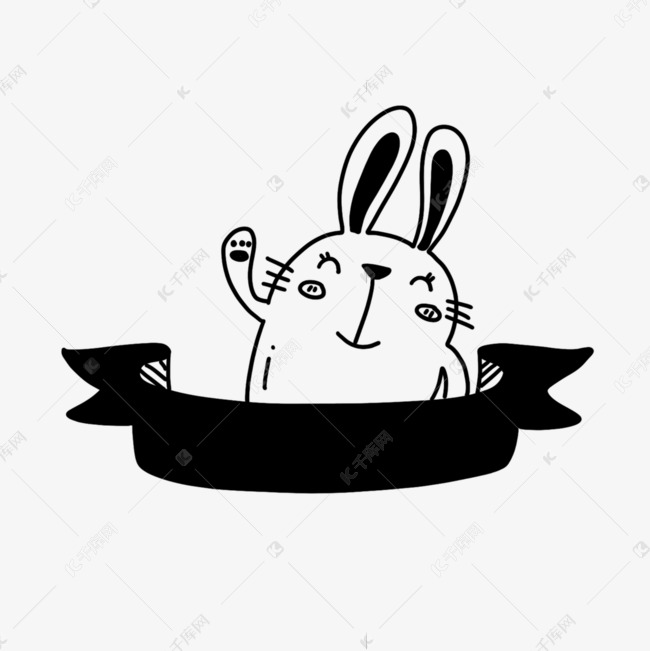 卡通黑色兔子