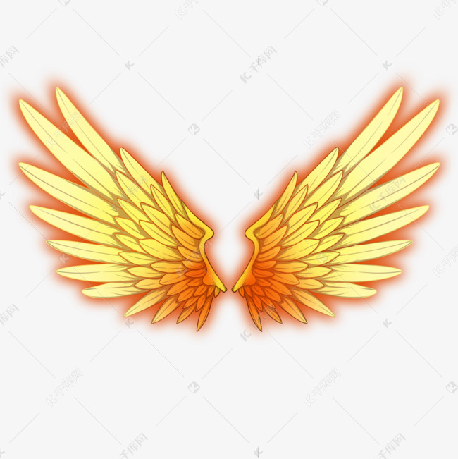 燃烧的展开火焰翅膀