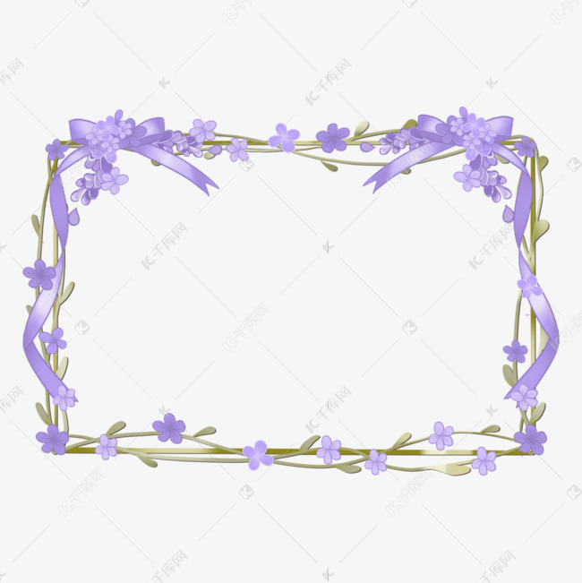 薰衣草边框紫色矩形