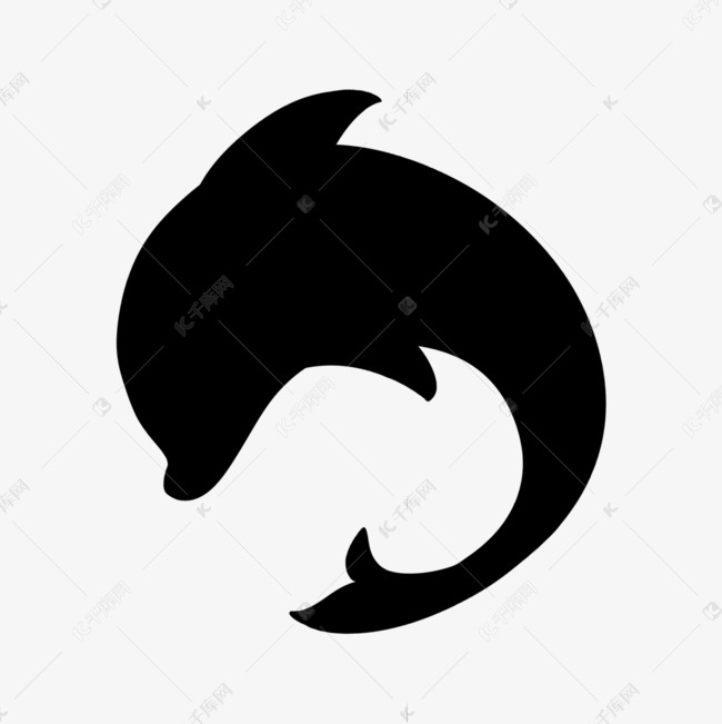 海豚剪影可爱游动姿势素材图片免费下载-千库网