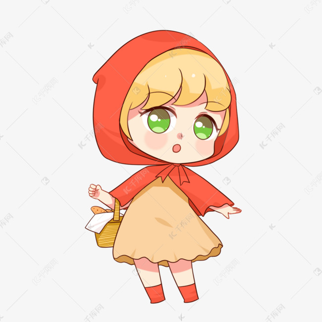 可爱小红帽兜剪贴画