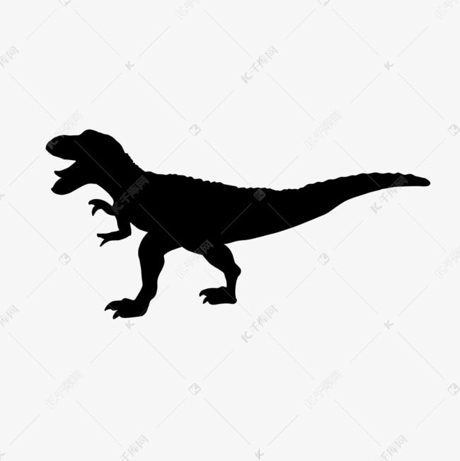 恐龙剪影张嘴霸王龙