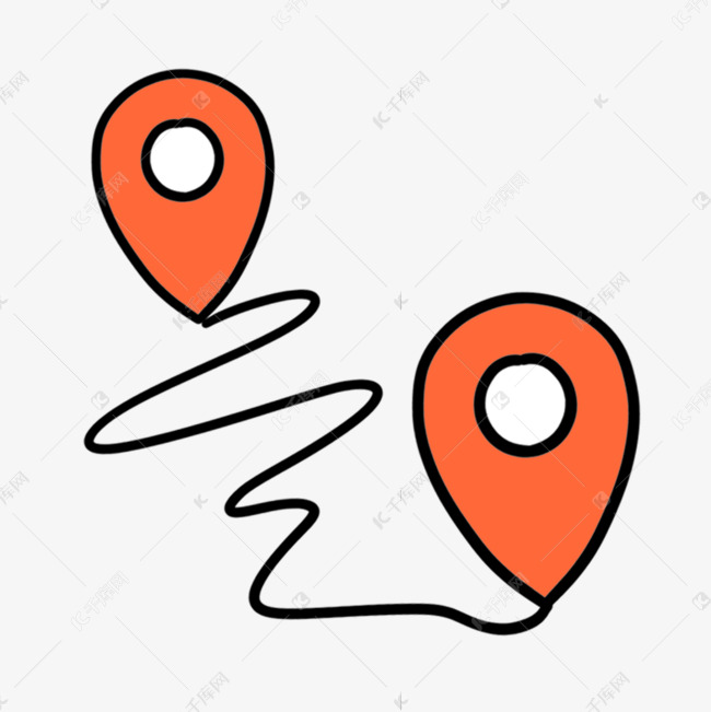 橙色线条手绘卡通坐标