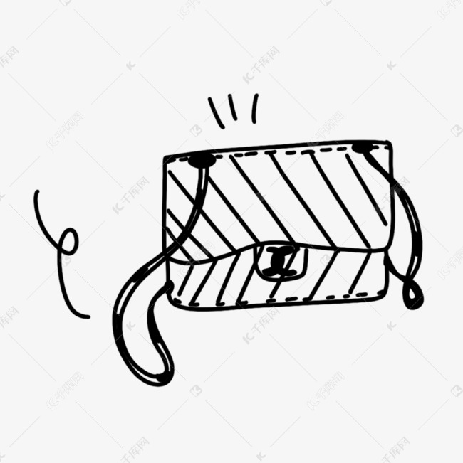 黑色女士包包黑白涂鸦