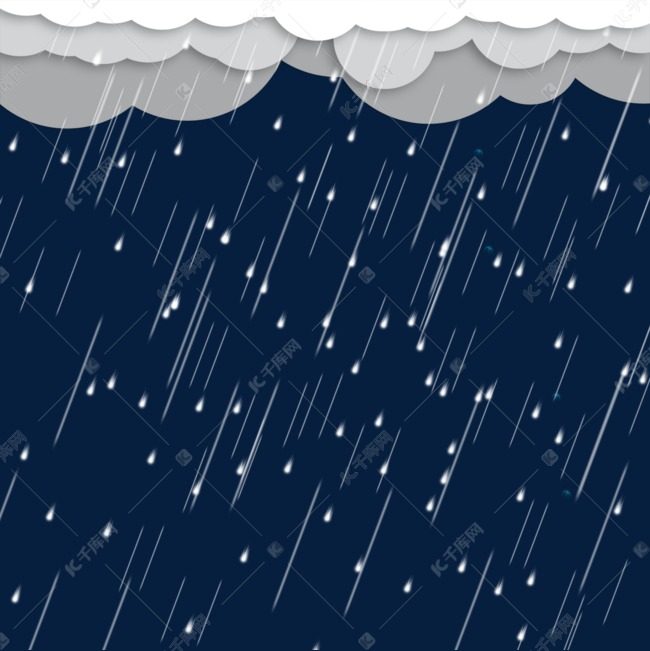 下雨天气线条雨滴