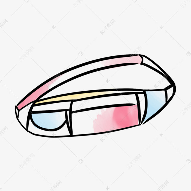 蓝色手绘晕染卡通护目镜
