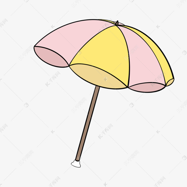 沙滩上的伞怎么画图片