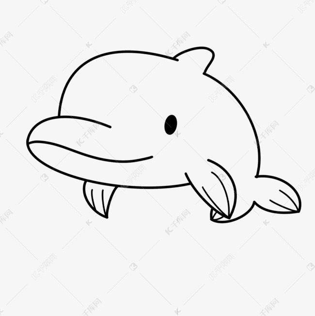 额隆鲸鱼剪贴画黑白