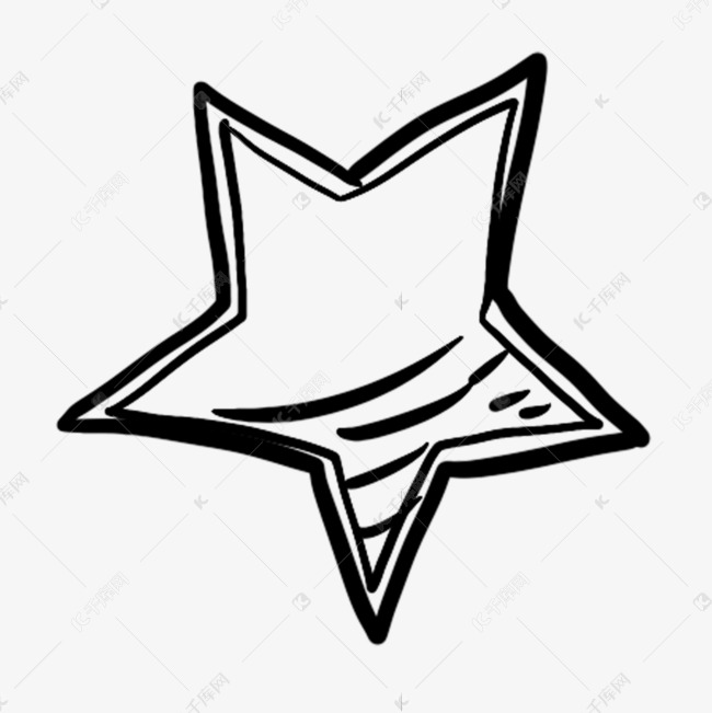 黑色星星涂鸦线稿图案