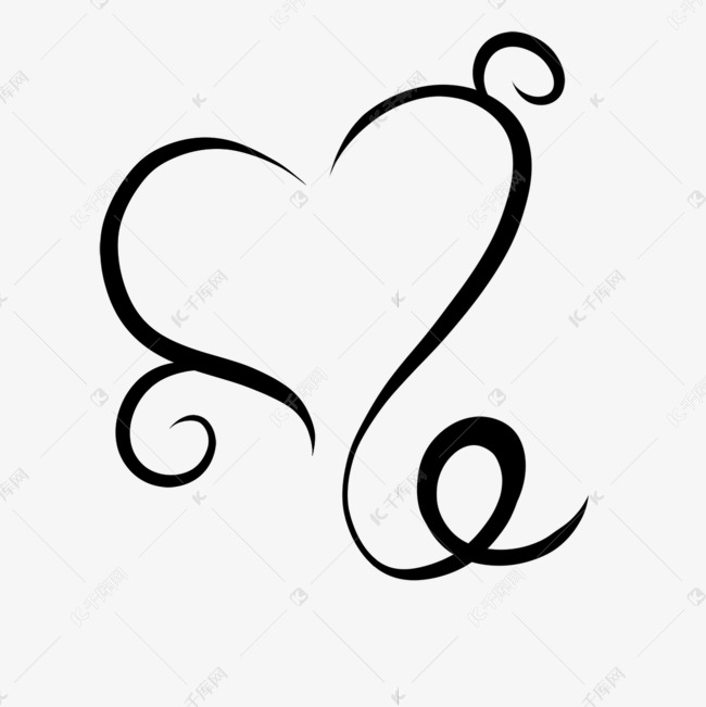 爱心线条画韵律感