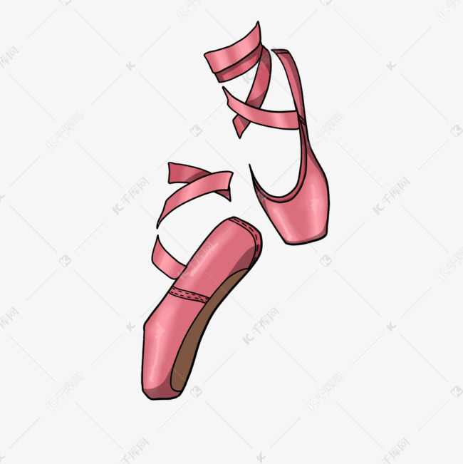 脚尖上的艺术芭蕾舞鞋剪贴画